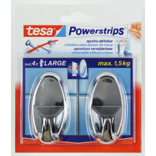 TESA POWERSTRIPS LARGE OVAAL CHROOM