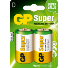 GP SUPER ALKALINE D CELL 2 ST