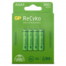 GP NIMH OPLAADBARE BATTERIJ AAA 950 MAH 4 ST