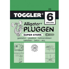 TOGGLER ALLIGATORPLUG Z.FLENS 6MM 20 ST.