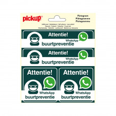 PICTOGRAM VINYL 15X15CM 4 OP 1 WHATSAPP BUURTPREVENTIE