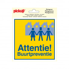 PICTOGRAM VINYL 15X15CM ATTENTIE BUURTPREVENTIE