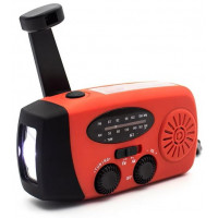 NOODRADIO AM/FM OP ZONNE ENERGIE + ZAKLAMP + POWERBANK
