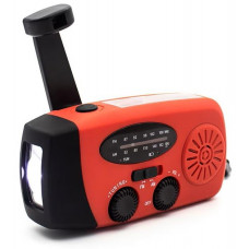 NOODRADIO AM/FM OP ZONNE ENERGIE + ZAKLAMP + POWERBANK