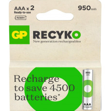 GP NIMH OPLAADBARE BATTERIJ AAA 950MA 2 STUKS