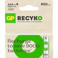 GP AAA OPLAADBAAR RECYKO 950 MAH 4 STUKS