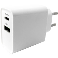 USB + USB-C SNELLADER 20W WIT