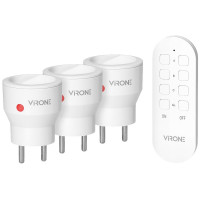 BASISSET DRAADLOOS SCHAKELEN 3X MINI ONTVANGERS+AB WIT